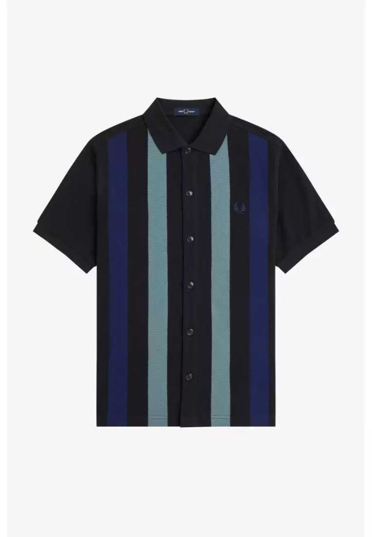 Buy Fred Perry Fred Perry M1766 Vertical Stripe Polo Shirt (Black