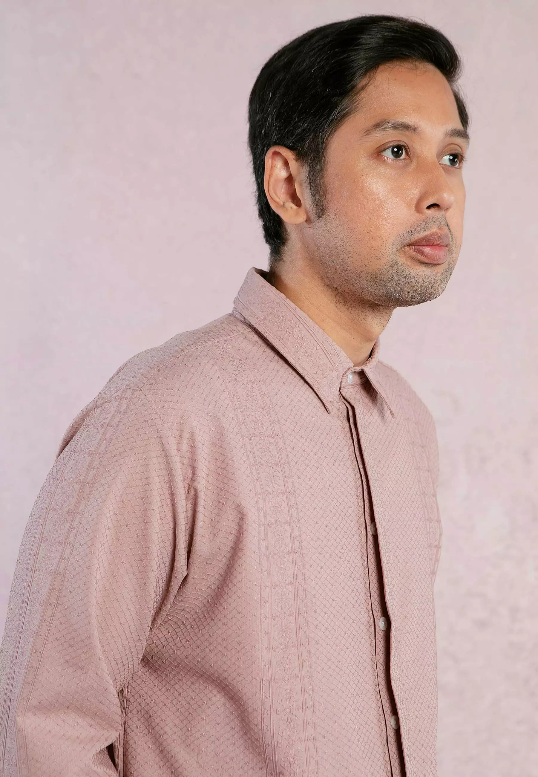 HijabChic x Tiqasya Luca Pale Mauve Koko - Koko Lebaran Sarimbit Katun Premium Lembut Polos Lengan Panjang