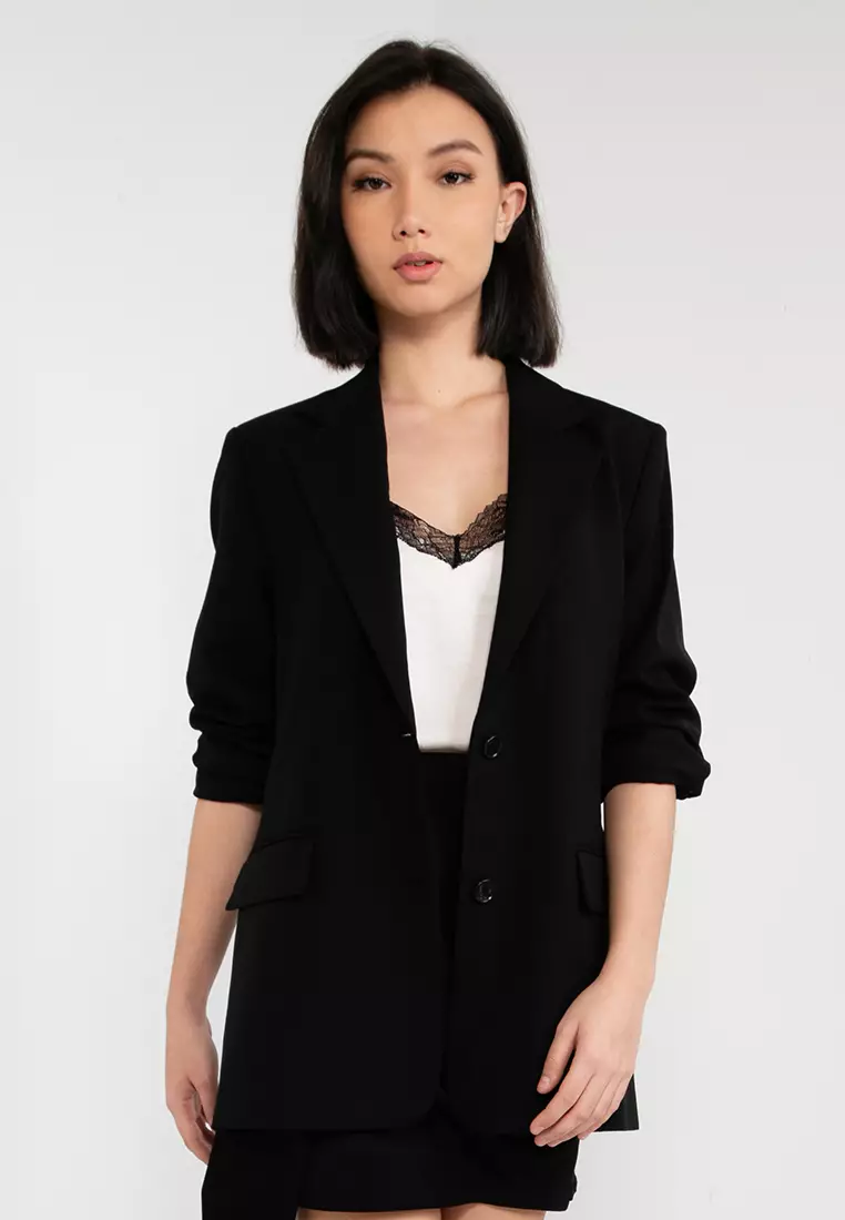 Relaxed black blazer hot sale