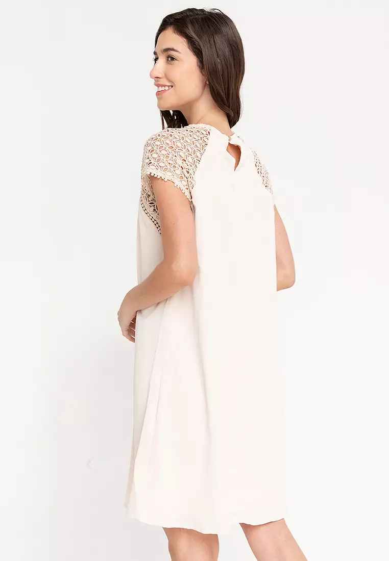 Caledon Raglan Lace Sleeve Dress