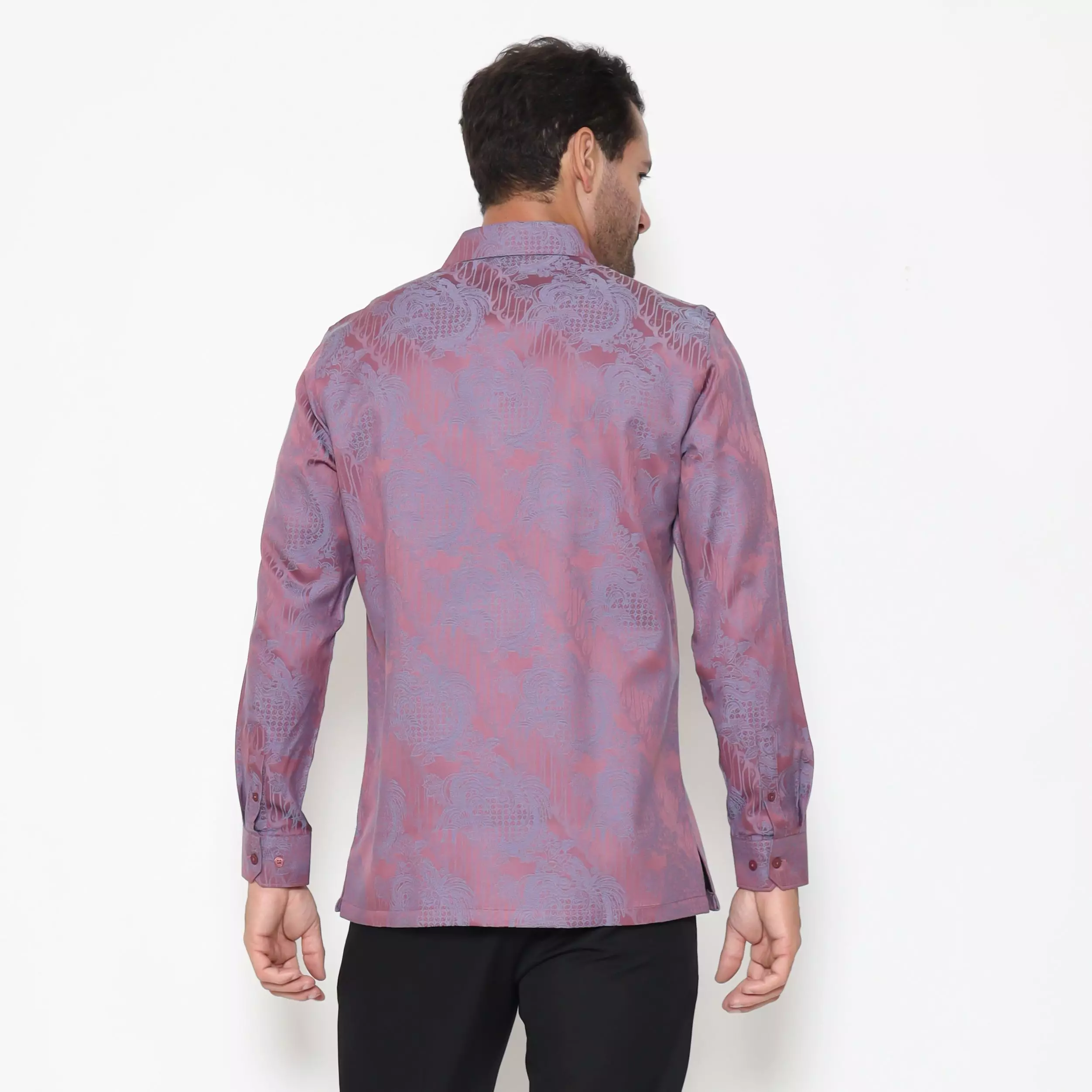 MAGINOT BATIK FURING EXCLUSIVE AZIEL PURPLE Batik FURING EXCLUSIVE Pria Slim Fit Lengan Panjang