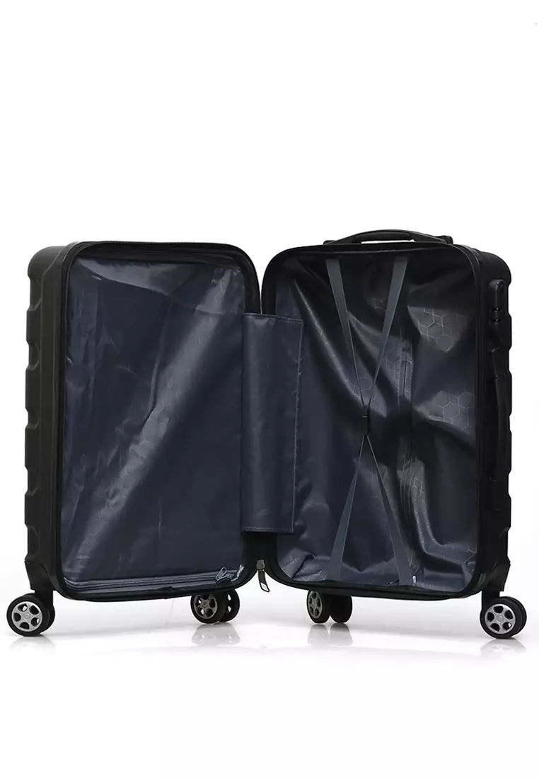 Carlton Koper Hardcase Unisex Size 20 Inch Tas Travel Combination Lock Large Compartment Material ABS+PVC Coated ORIGINAL - Black