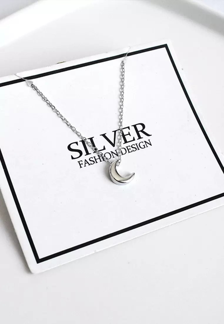 White crescent cheap necklace