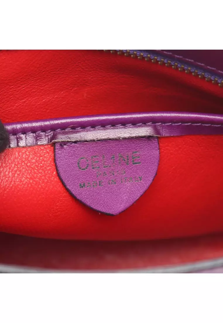 Pre-Loved Celine mini tote Handbag leather purple