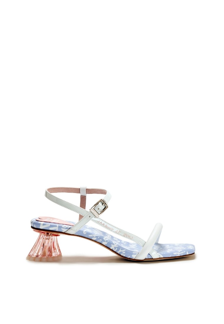 Ladies Love Is Universal Allover Print Vase Heel Sandal 5513 Light Blue