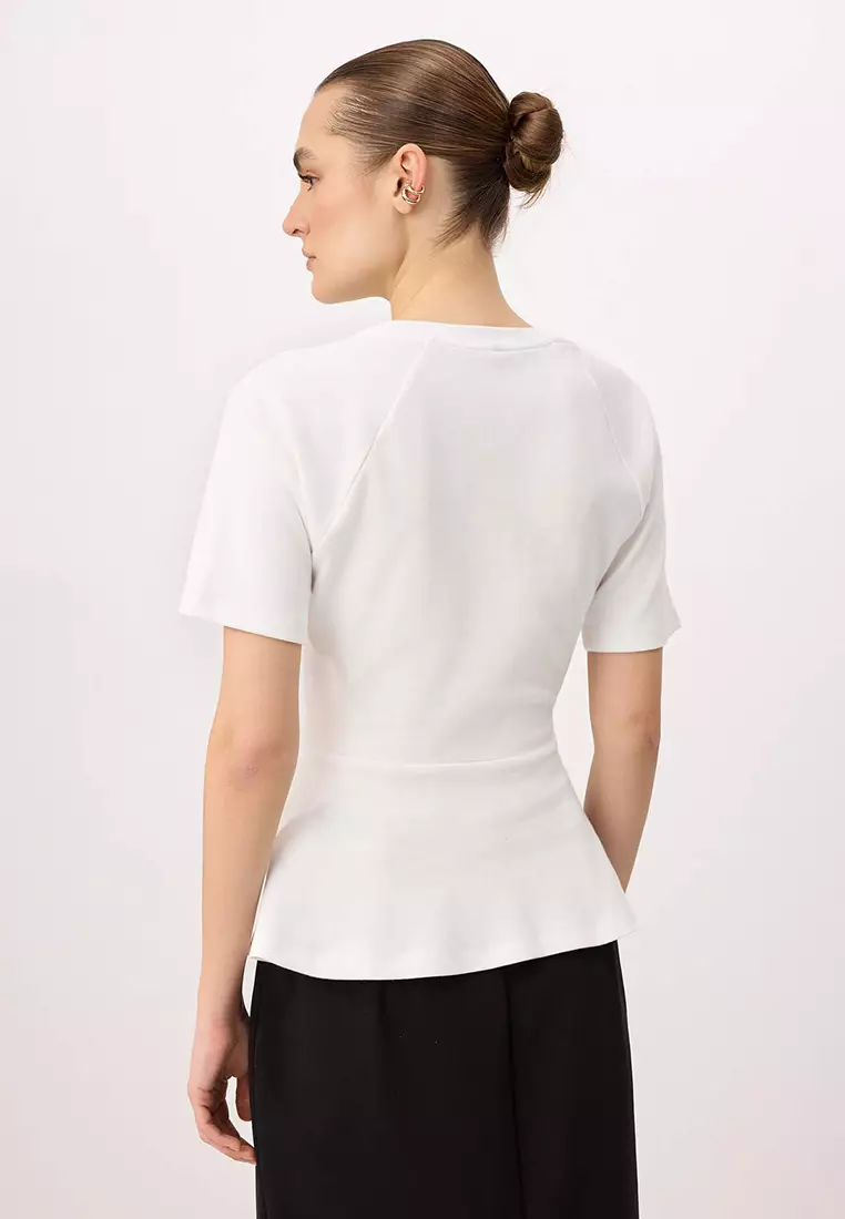 Peplum Raglan Sleeve Blouse