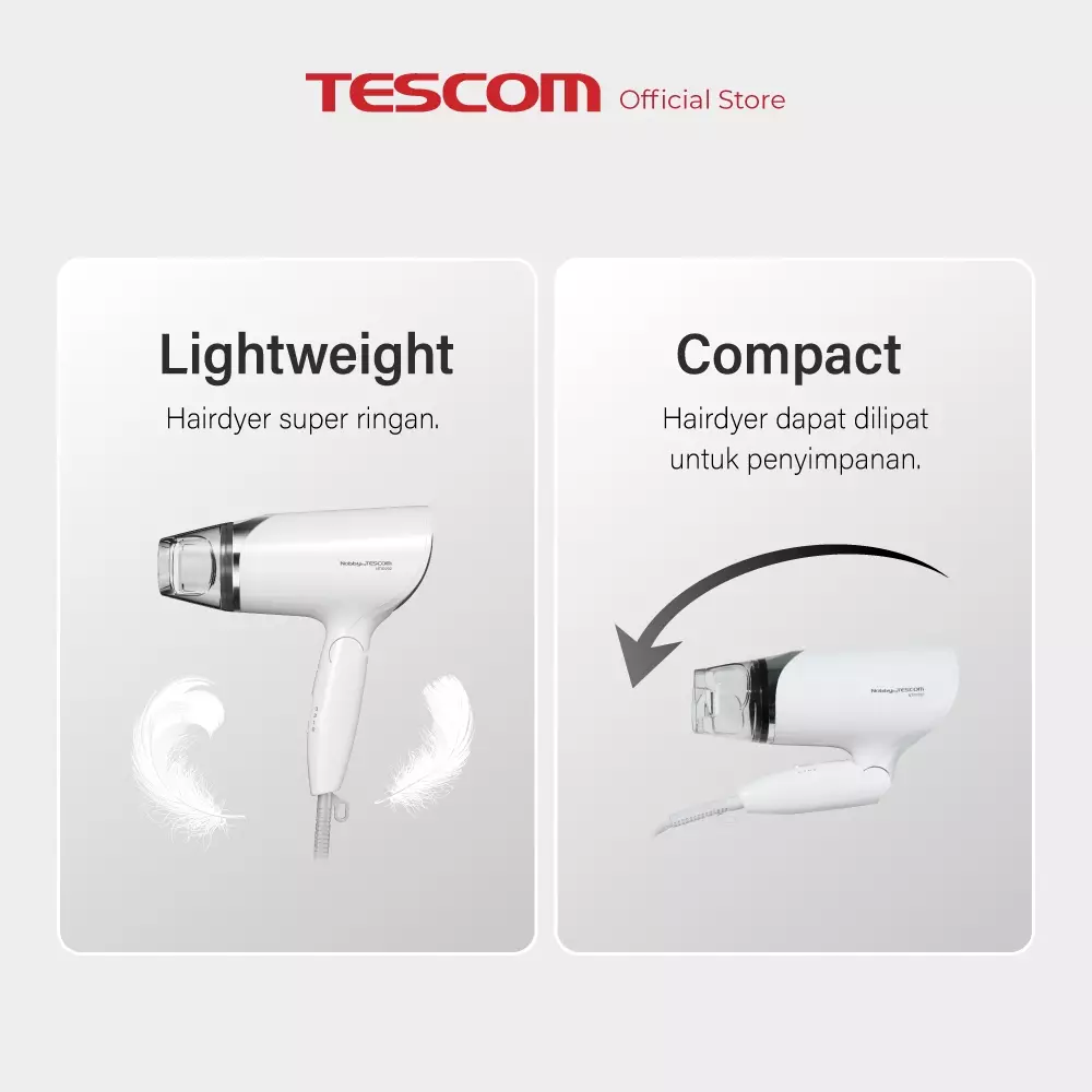 Paket Tescom Ion Hair Dryer NTID292 - Catokan Sisir NTIR1832