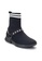 Shu Talk black Amaztep Studs Striped Ankle Sock Boots C5598SH1643A15GS_2