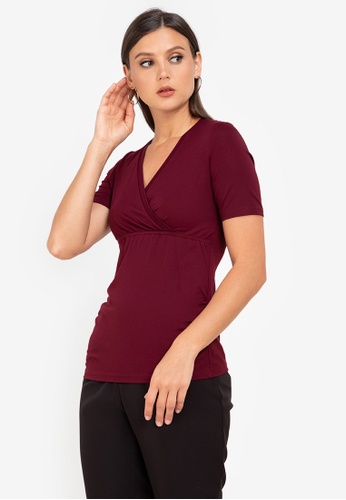 ZALORA WORK red Nursing Wrap Top 0C8DAAA5AAD017GS_1