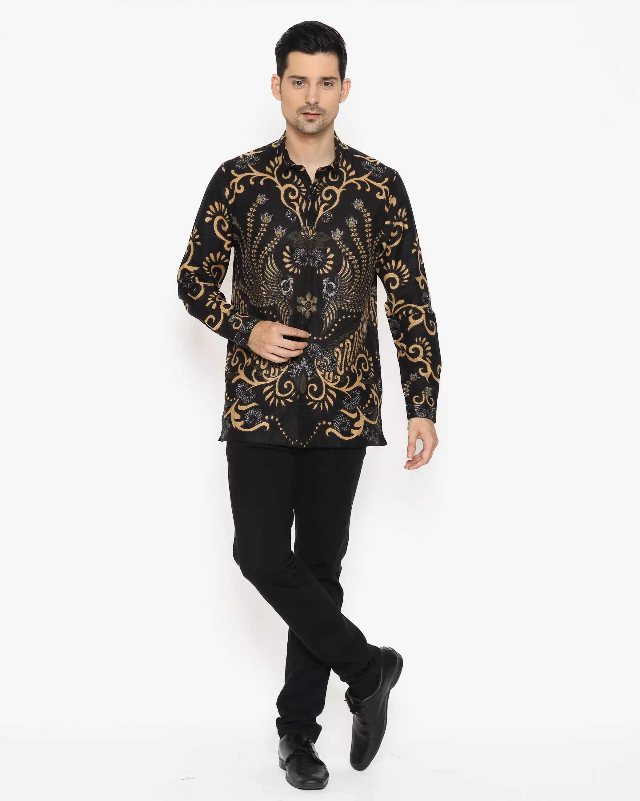 MAGINOT NARENDRA CREAM Batik MOTIF TIMBUL DOBBY Slim Fit Lengan Panjang