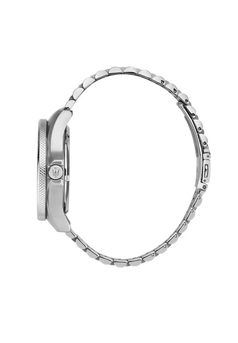 Maserati Sfida 44mm Case Silver Stainless Steel Quartz Men's Watch Relo R8853140010