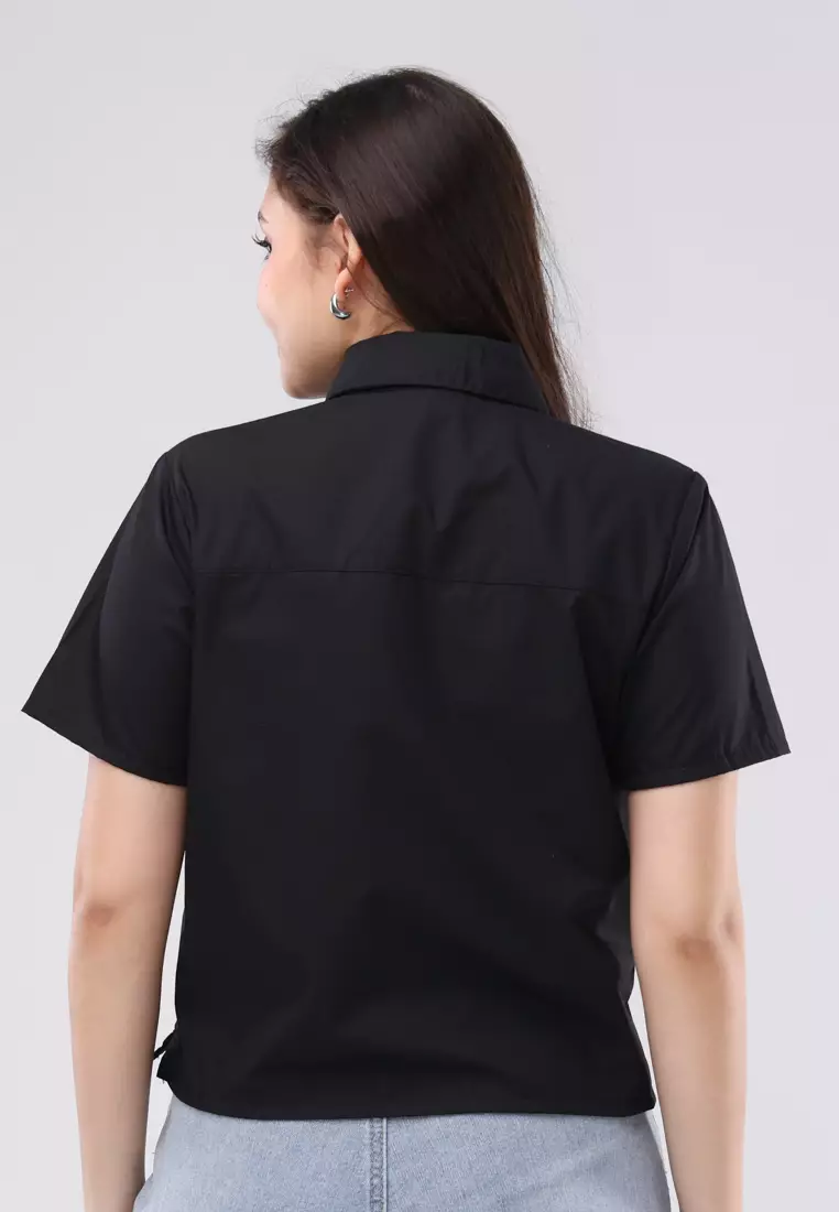 Cotton Poplin Woven Short Sleeves Blouse