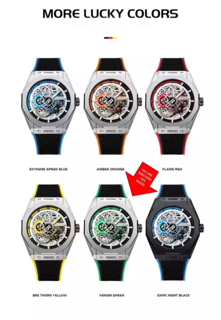 Automatic Unisex Stainless Steel Watch, Rubber Strap