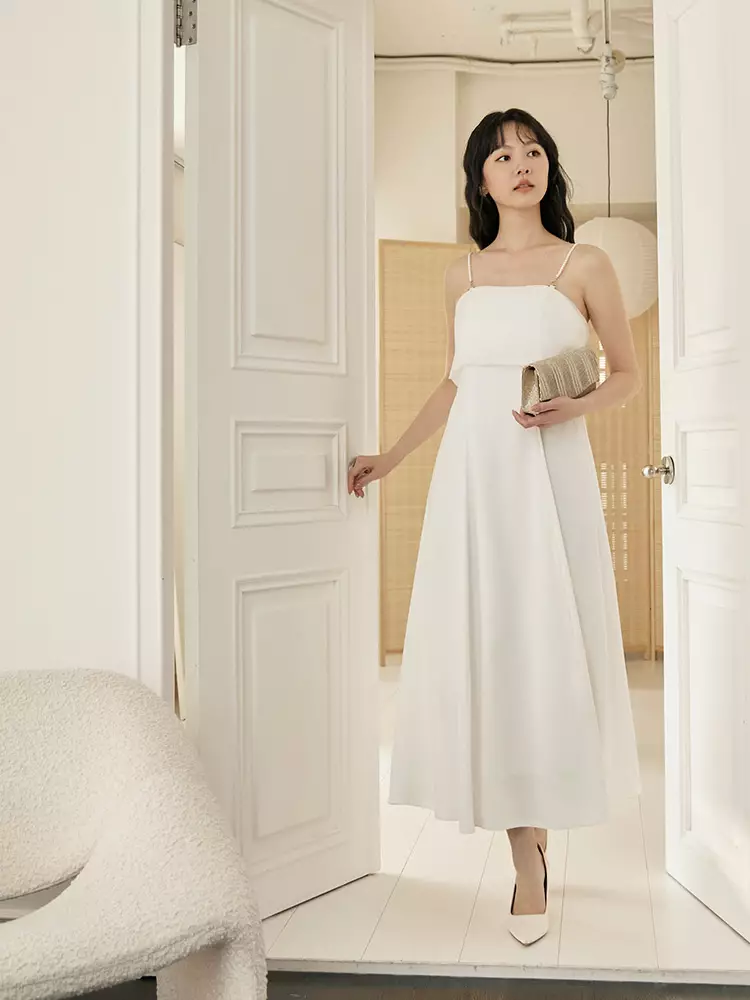 Thin Strap Straight Neckline A-Line Mini Dress [DA10066]