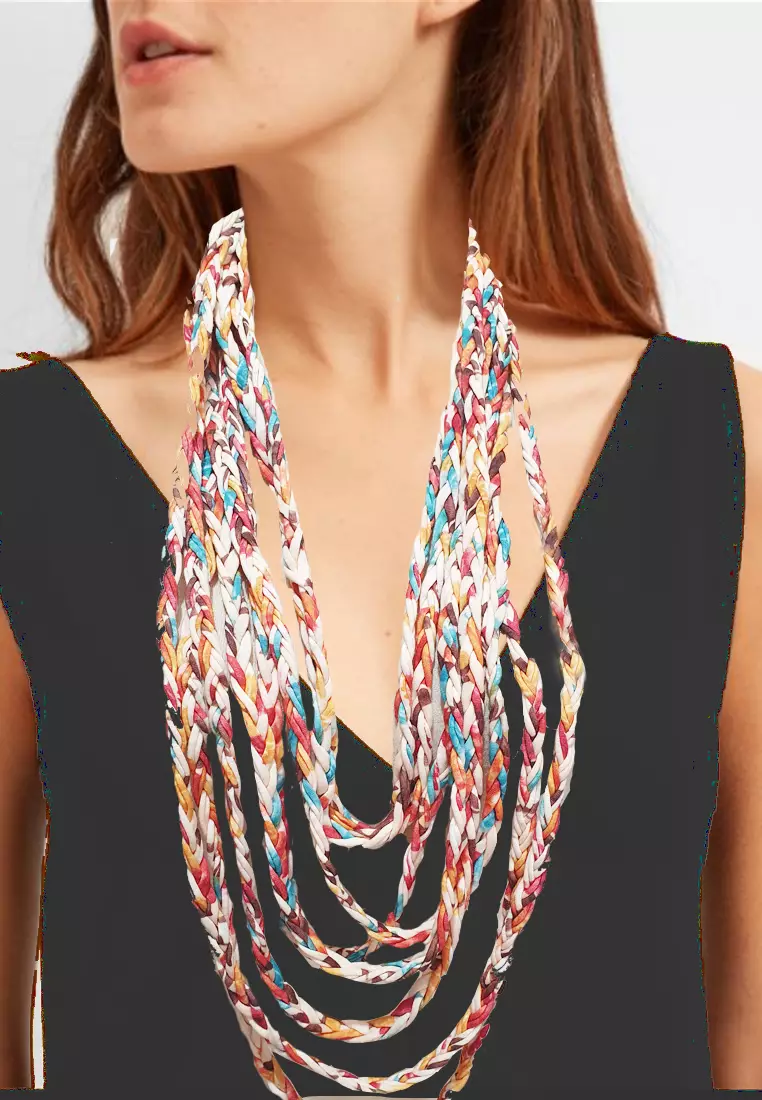 Infinity Scarf Necklace Beige