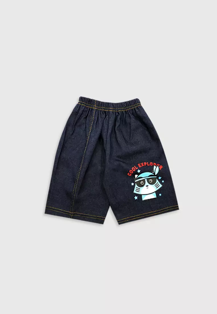 Wakakids Baju Bayi Anak Laki Laki Setelan Celana Jeans Cool Explorer 3357 Merah