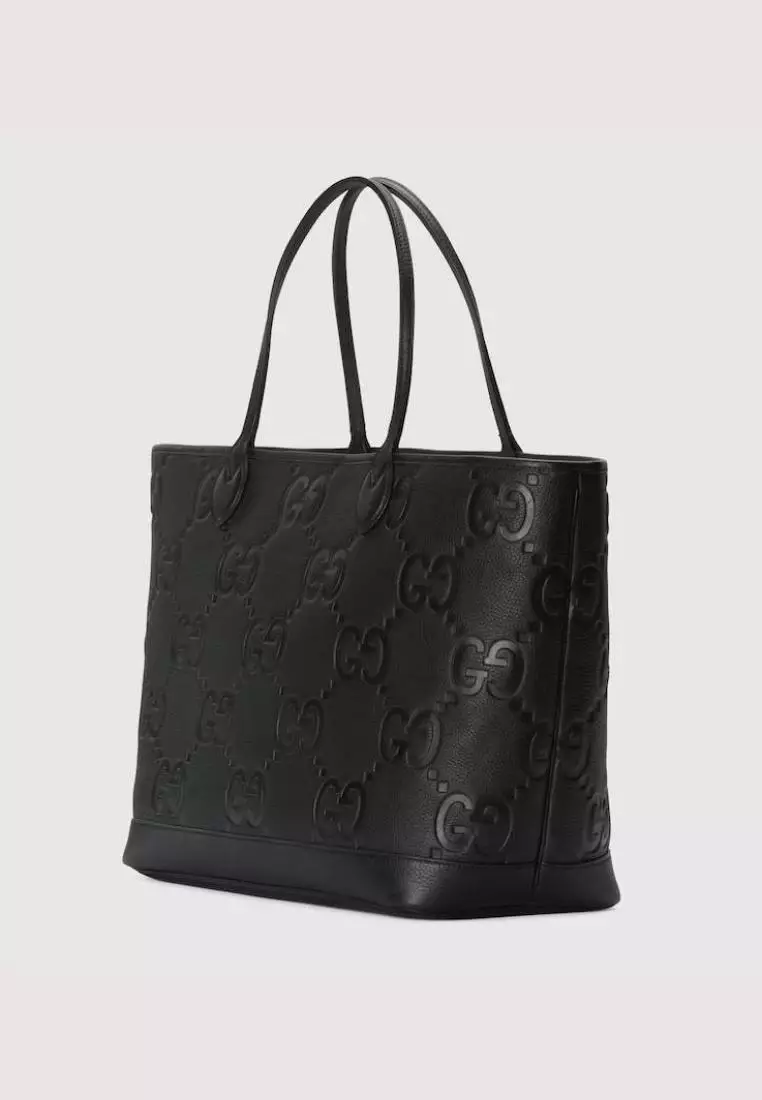 Gucci Jumbo GG Large Tote Bag Leather Black