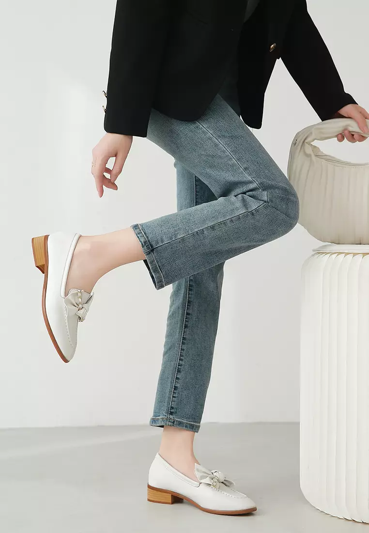 Leather Bowknot Loafers TH118-21