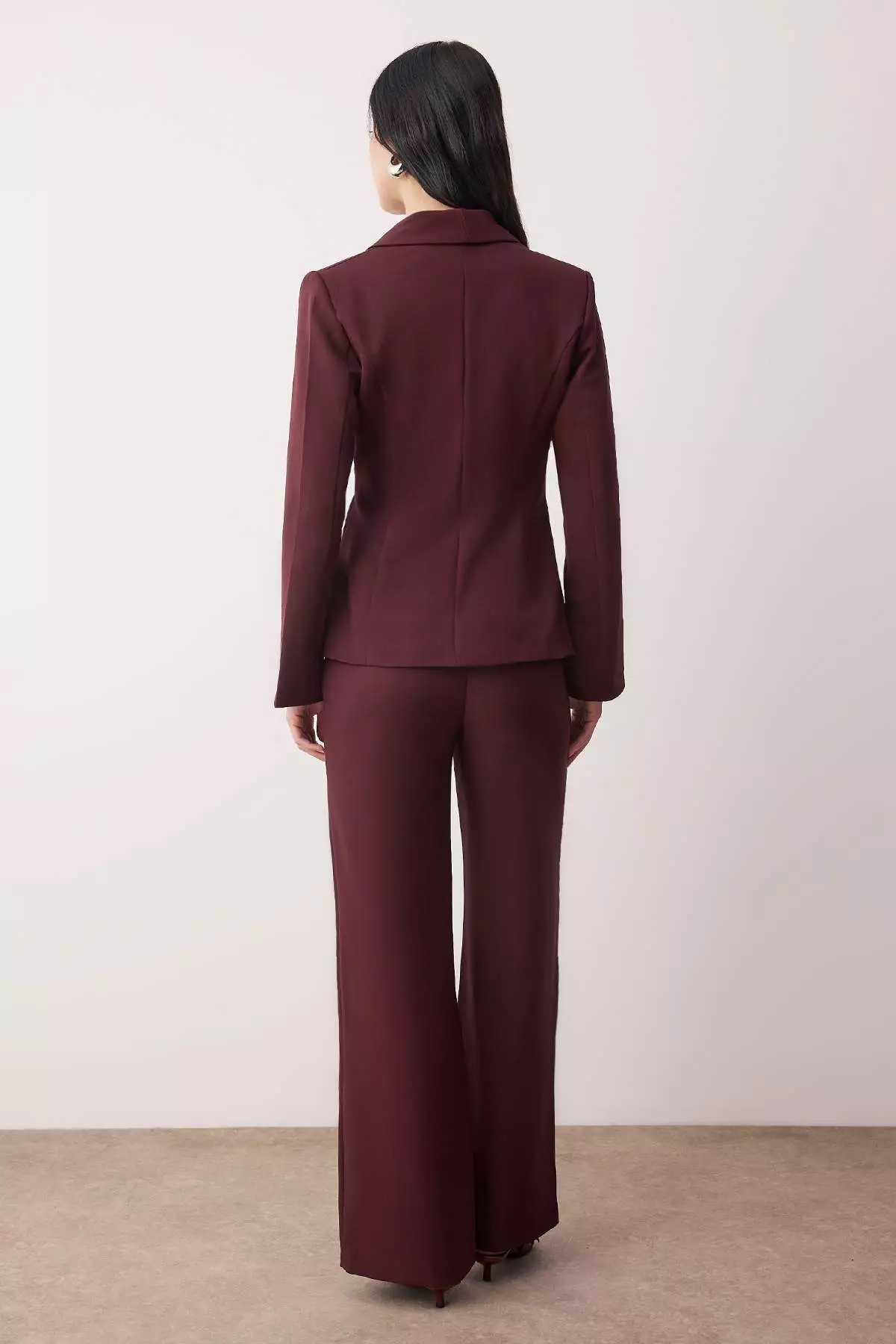 Mürdüm Double-Breasted Closure Blazer Jacket Pants Woven Bottom - Top Set Twoaw26Au145