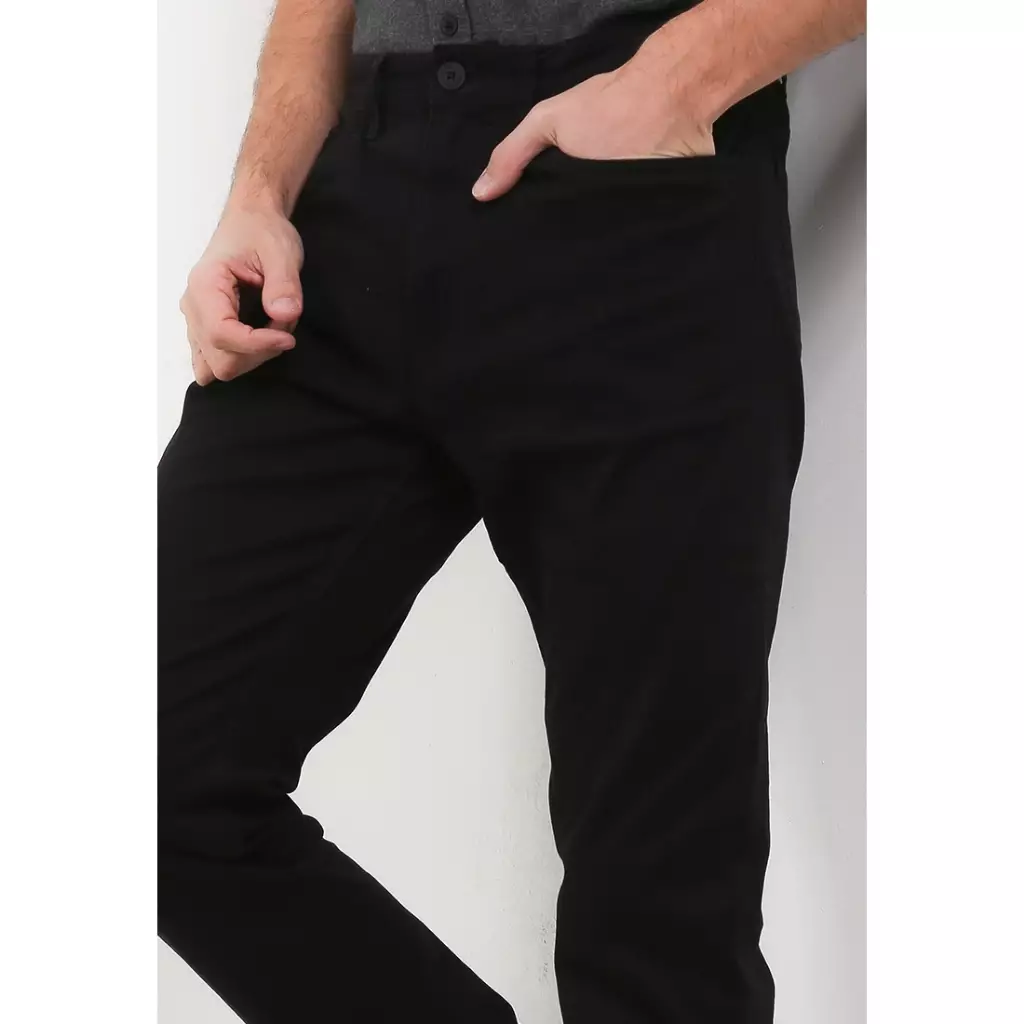 TRIPLE Celana Basic Stretch Regular Slim (304 858 BLK) - Black