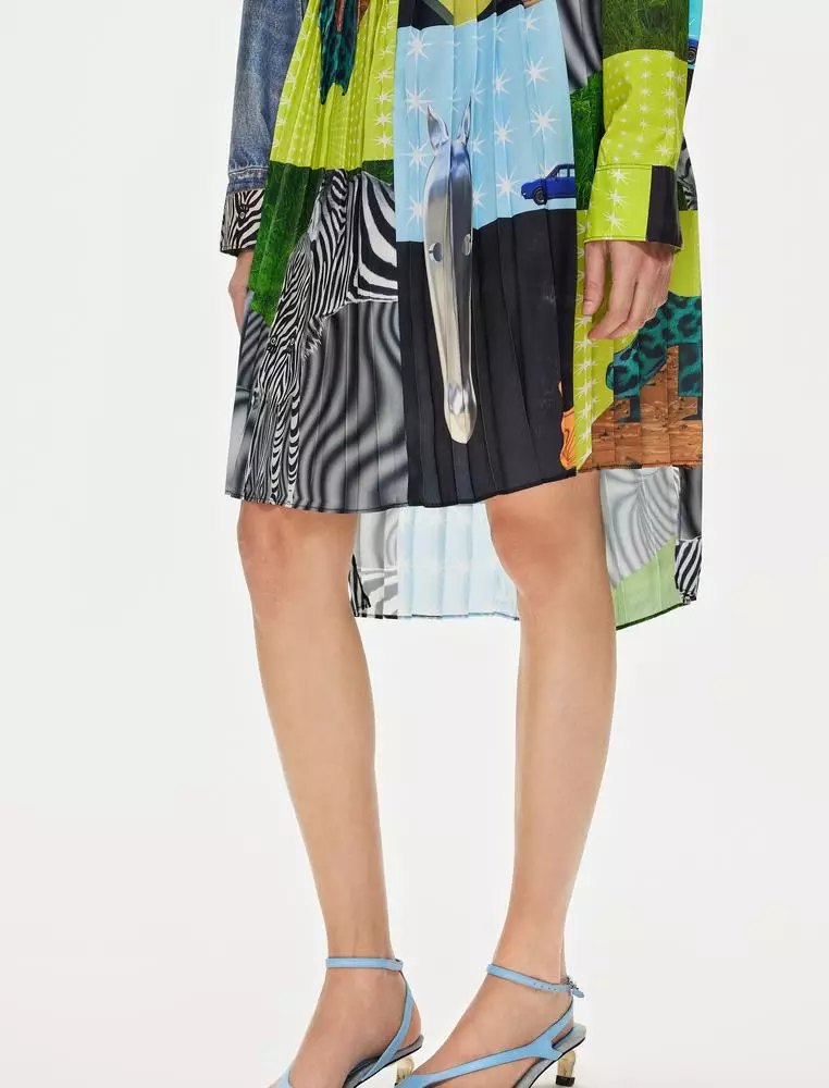 JNBY Women's H-Type Retro Color-Block Skirt