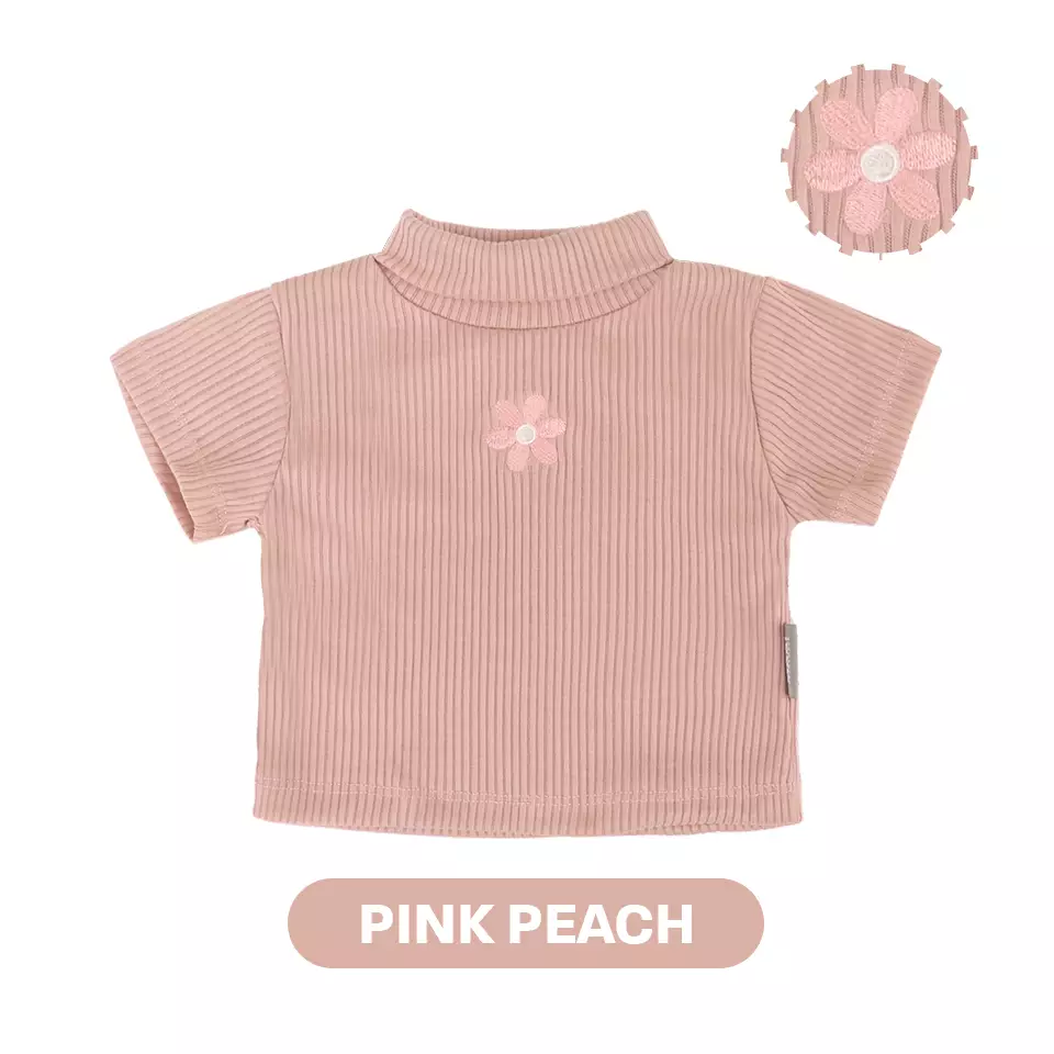 Mooi Atasan Turtleneck Anak Perempuan Giselle Top - Pink Peach