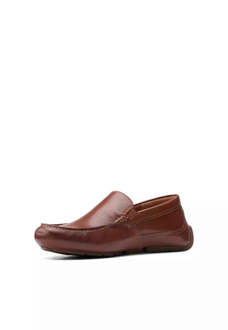 Markman Plain Dark Tan Leather Mens Casual Shoes