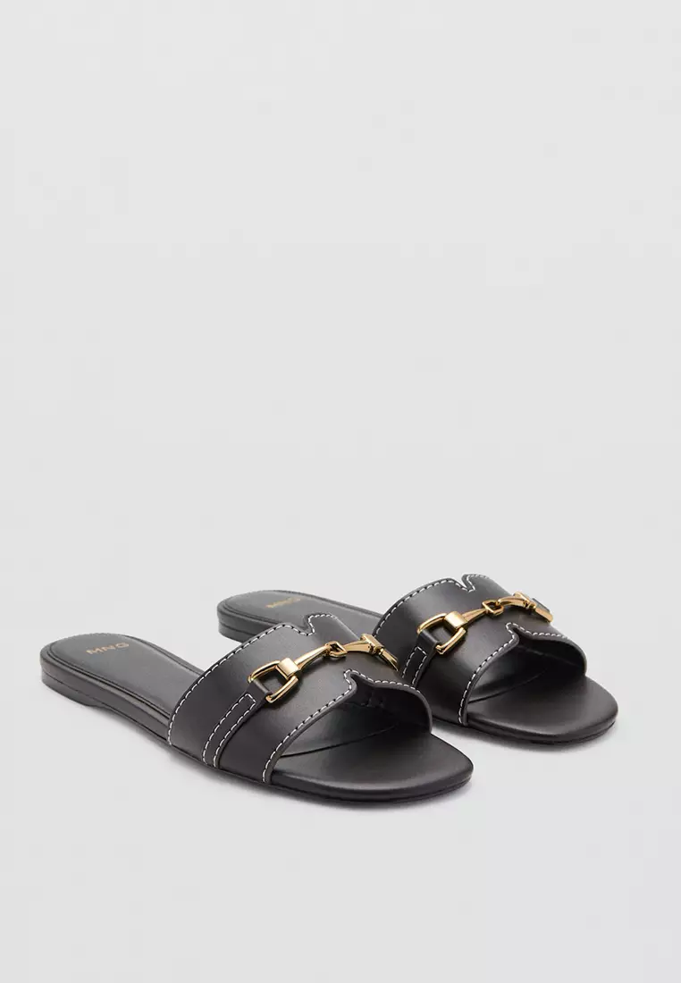 Metallic Detail Strap Sandals