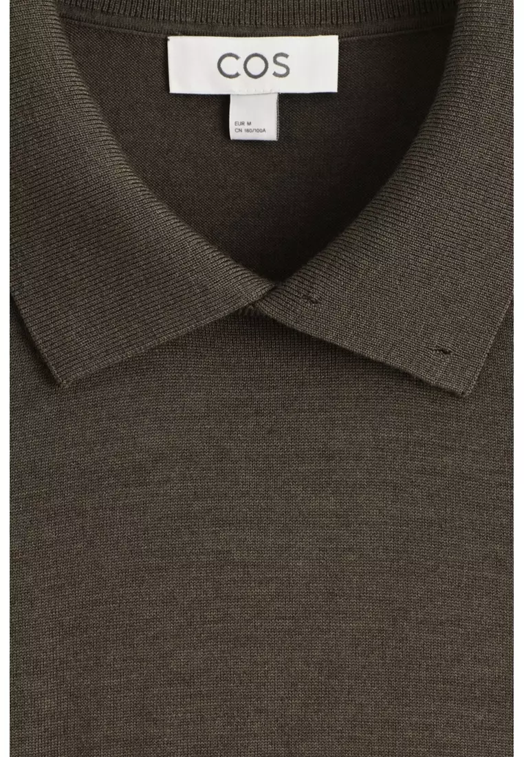 MERINO WOOL BUTTON-COLLAR JUMPER