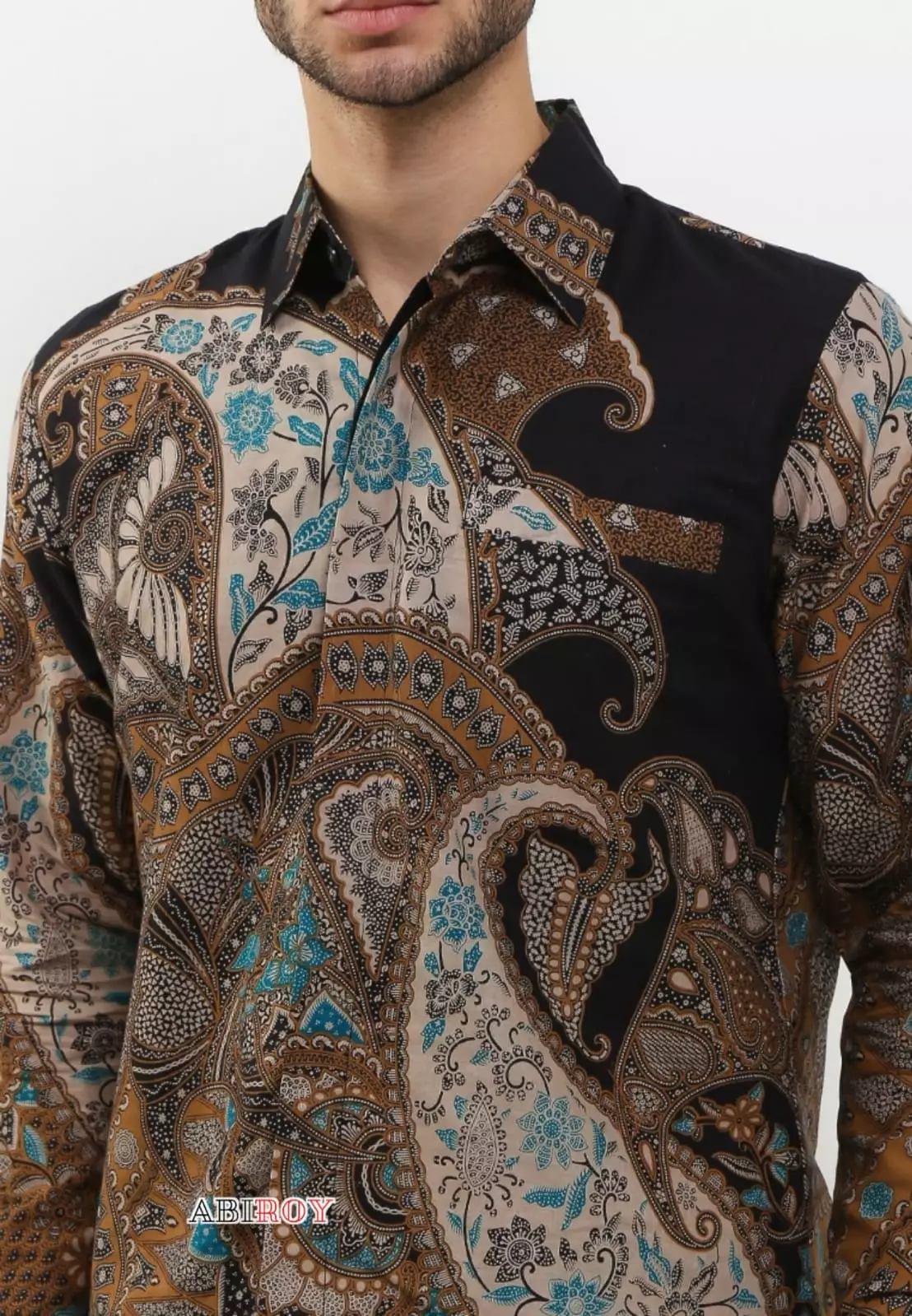 Kemeja Batik Pria Premium Slimfit Elegant Modern Lengan Panjang Bimasatya Item