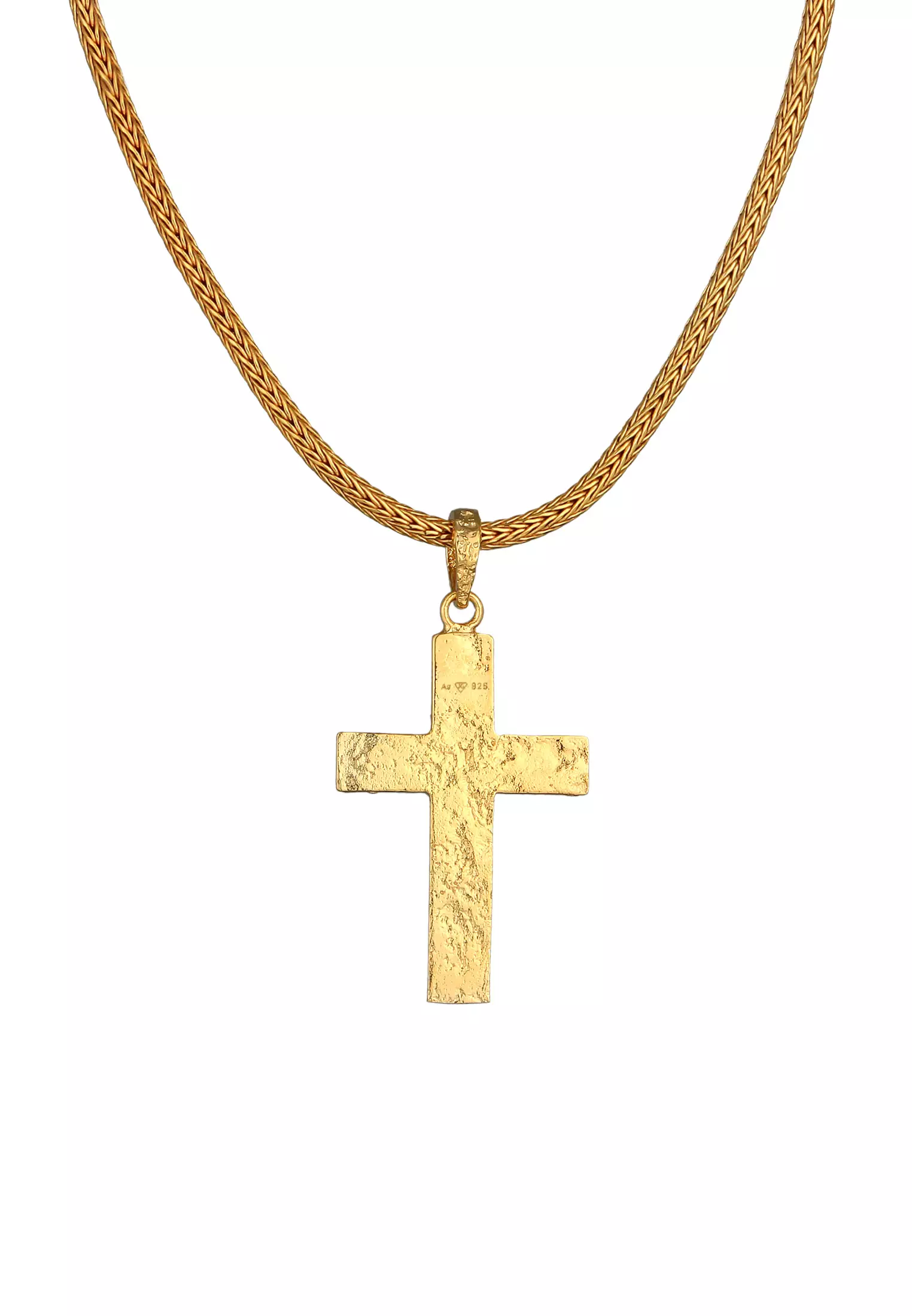 EXCLUSIVE Kalung Perhiasan Perak 925 Pria Cross Pendant Solid Gold Plated