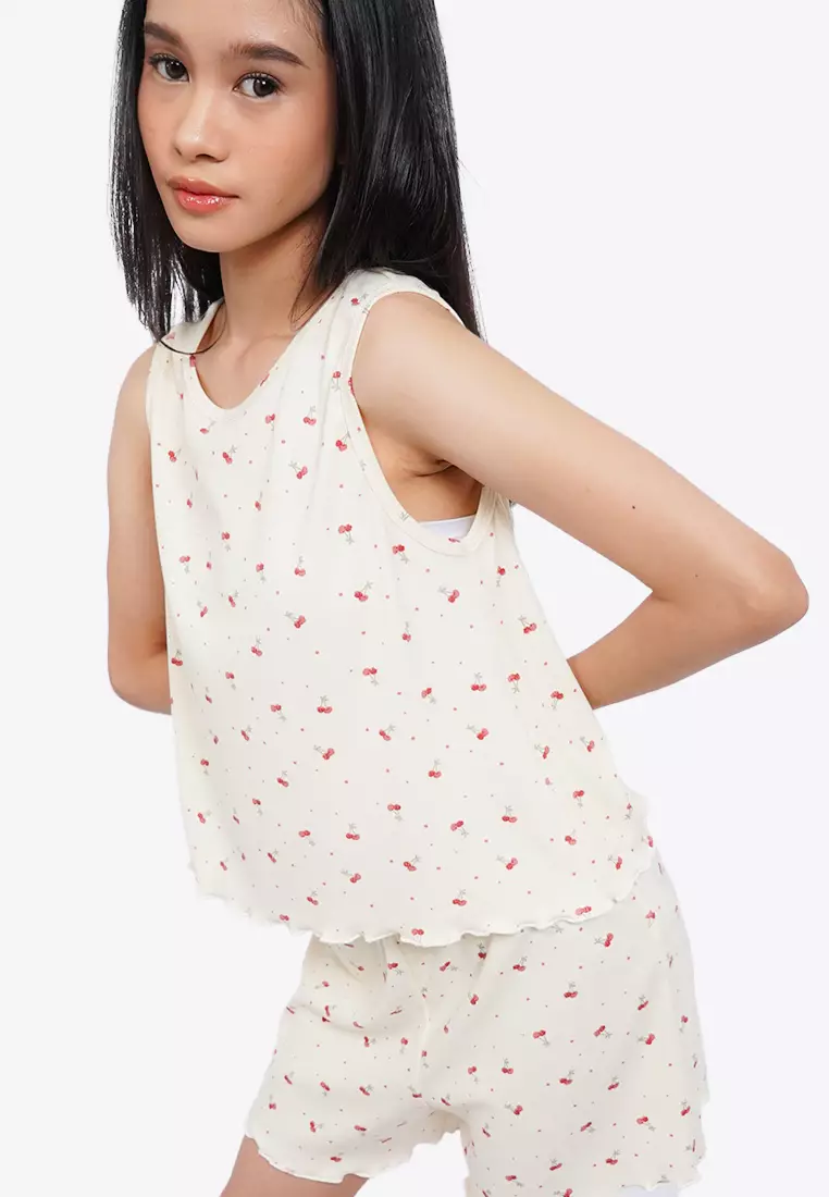 Jual COLORBOX Printed Rib Sleeveless Pajama Set Original 2025 | ZALORA ...