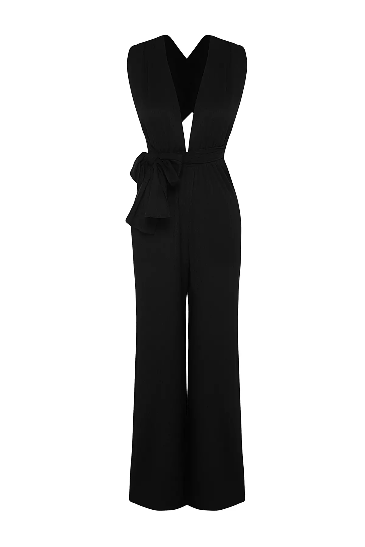 Long Jumpsuit with Tie Detail