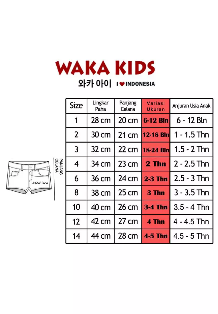 Wakakids Celana Pendek Jeans Anak Perempuan Motif Bordir Kupu-Kupu 004 Untuk Usia 6 Bulan Hingga 6 Tahun Vench