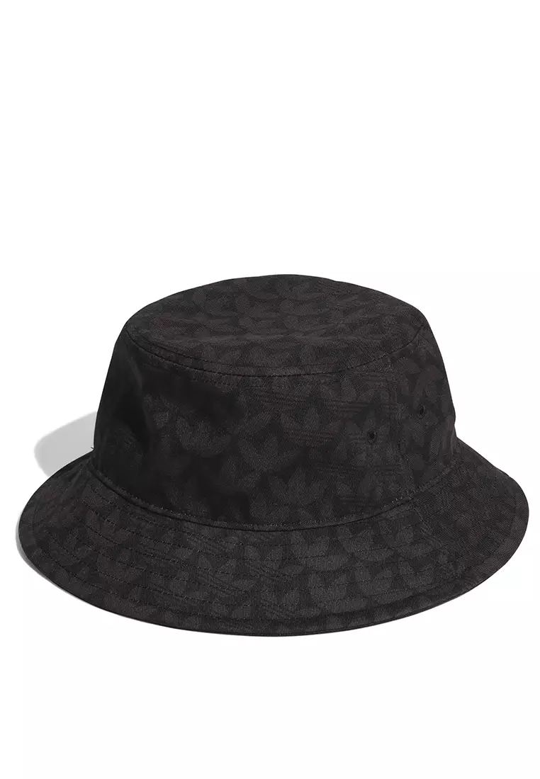 adidas Monogram Print Bucket Hat - Black