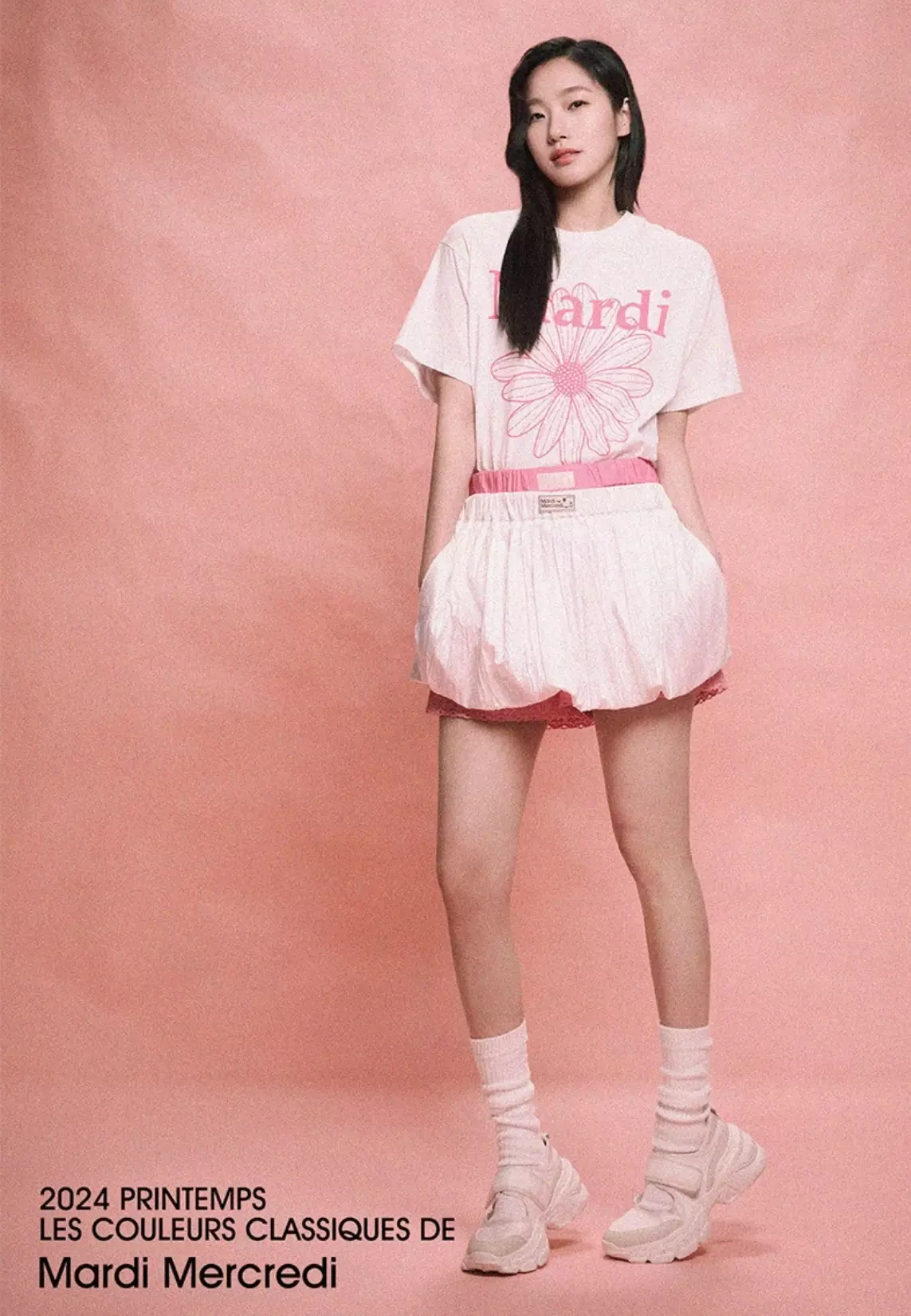 Tshirt Flowermardi -White Pink