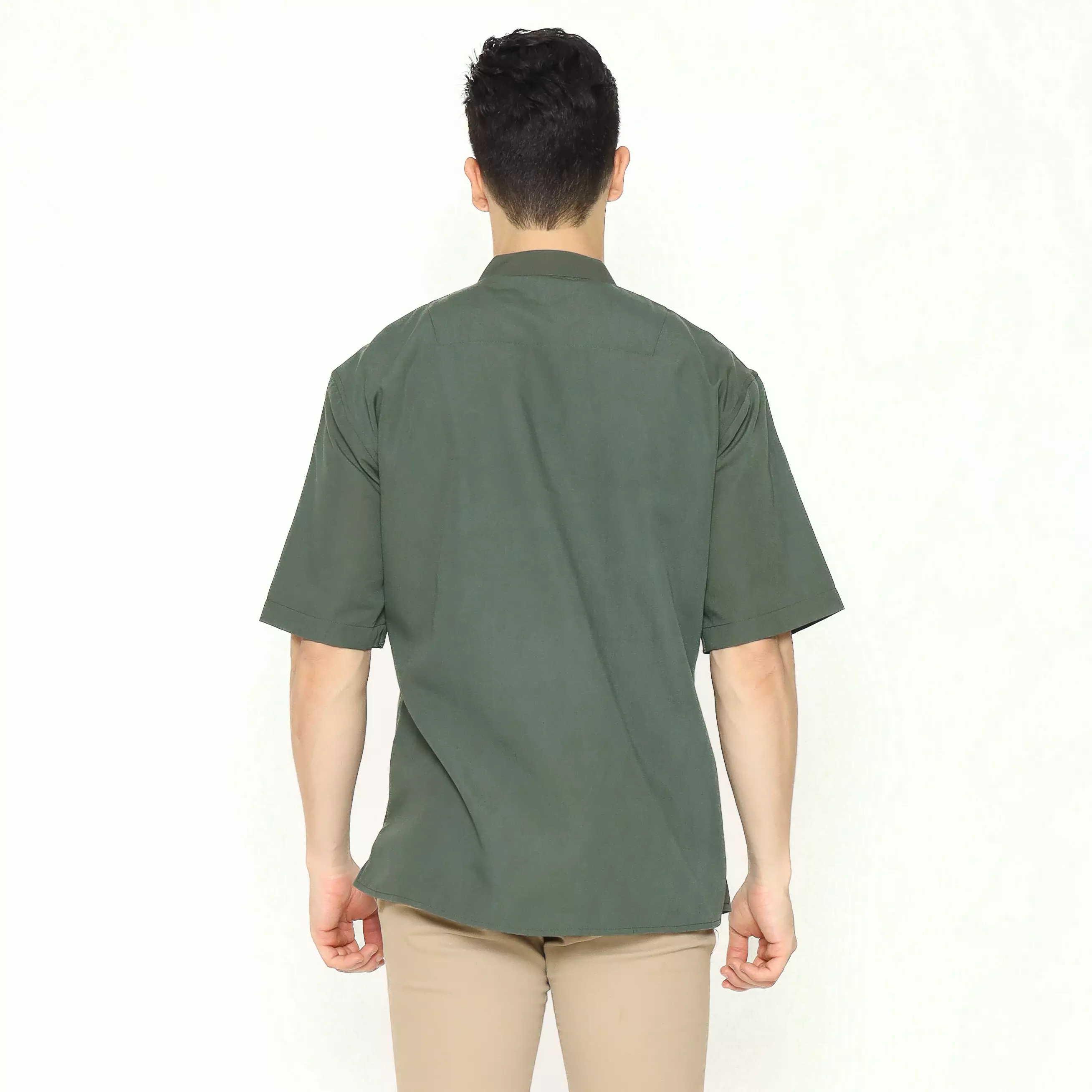 AMK Kemeja Koko Pria Lengan Pendek KK BB 007 S/s Cap 6 Green