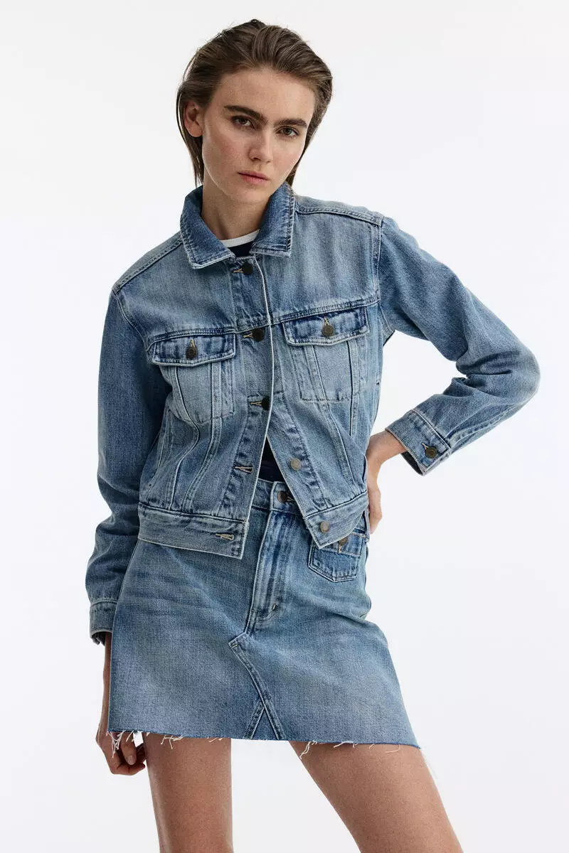 A-line denim skirt