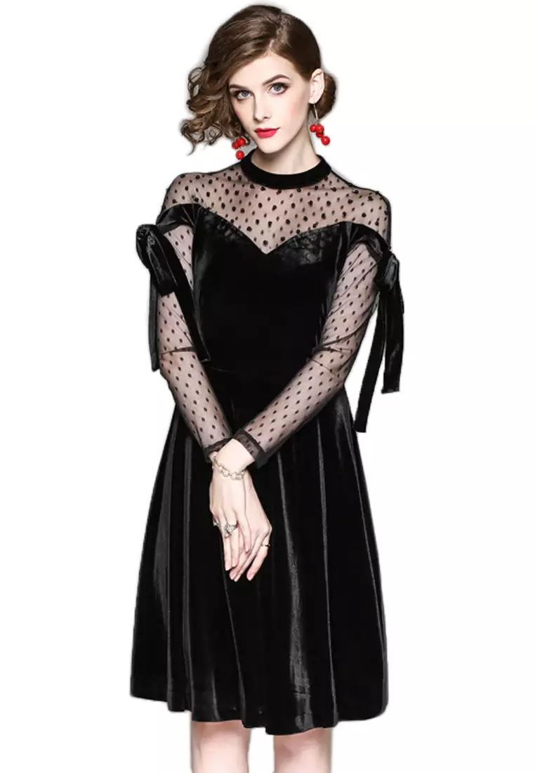 Black velvet sale one piece