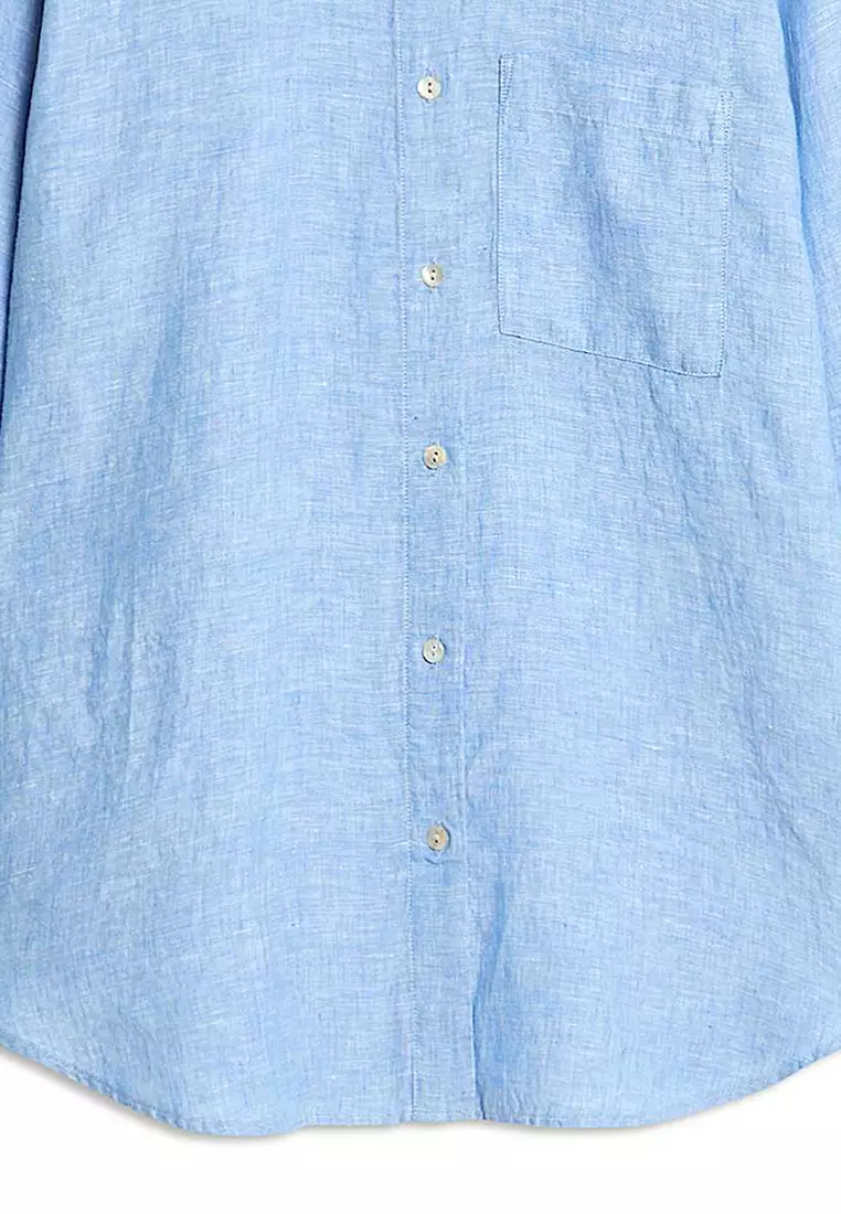 Pure Linen Oversized Girlfriend Style Shirt