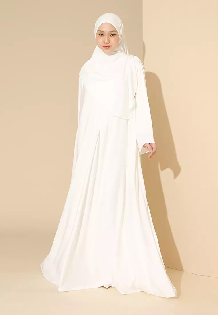 Sadiqa Abaya Set Broken White