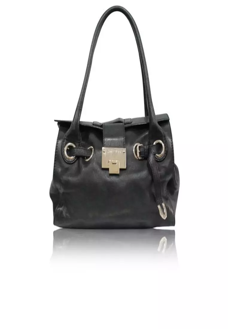 Jimmy choo black online leather purse