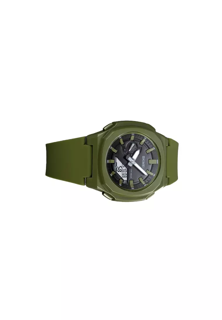 Jam Tangan Digital Analog Pria Army Green ORIGINAL