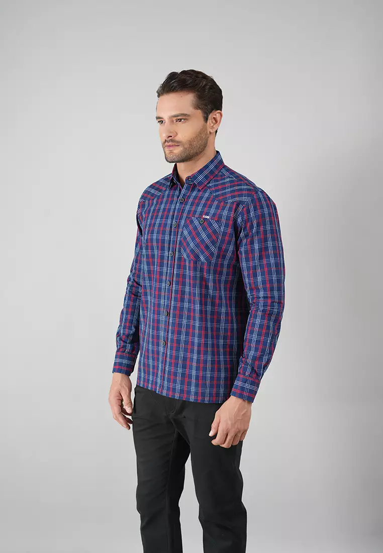 LGS - Regular Fit - Kemeja Casual - Ungu - Motif - CSH.270.K003.001.C