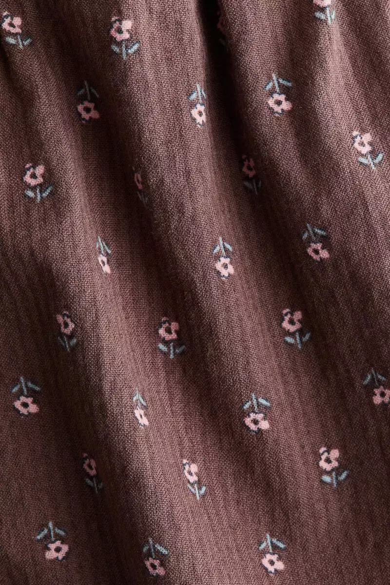 Frill-trimmed cotton trousers
