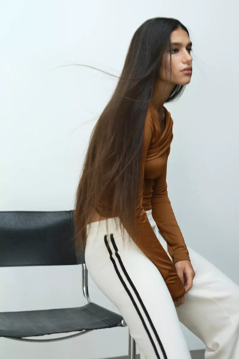 Draped one-shoulder top