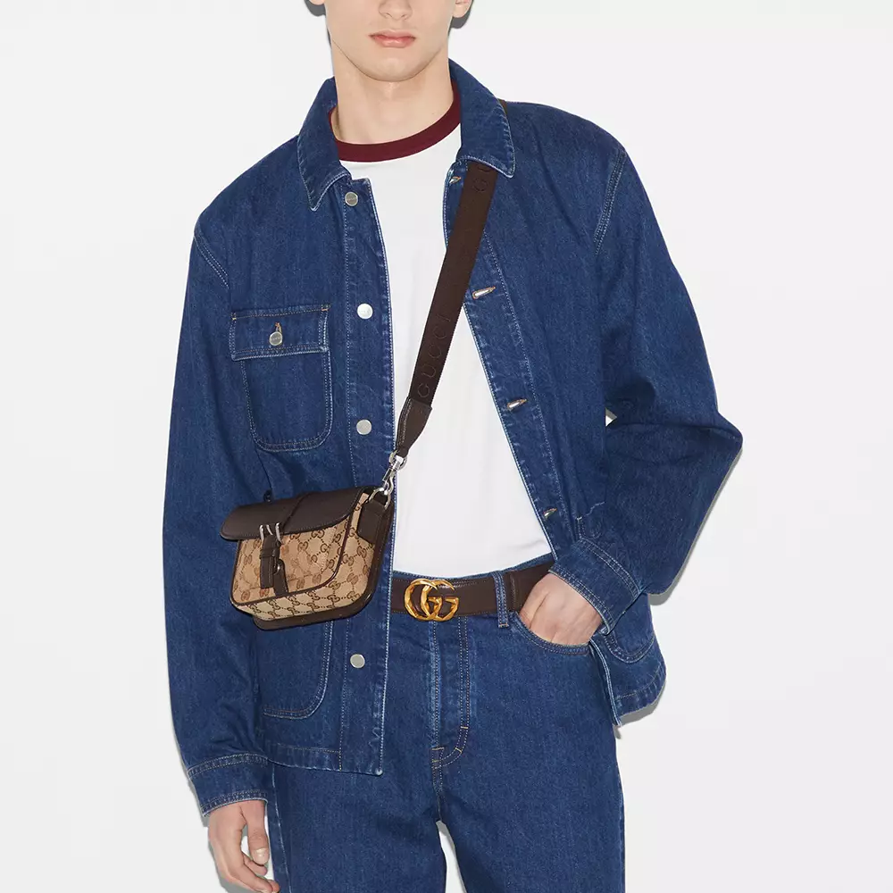 [4.4PRIL KEJUTAN HARGA] GG Super Mini Canvas Crossbody Bag Beige Ebony