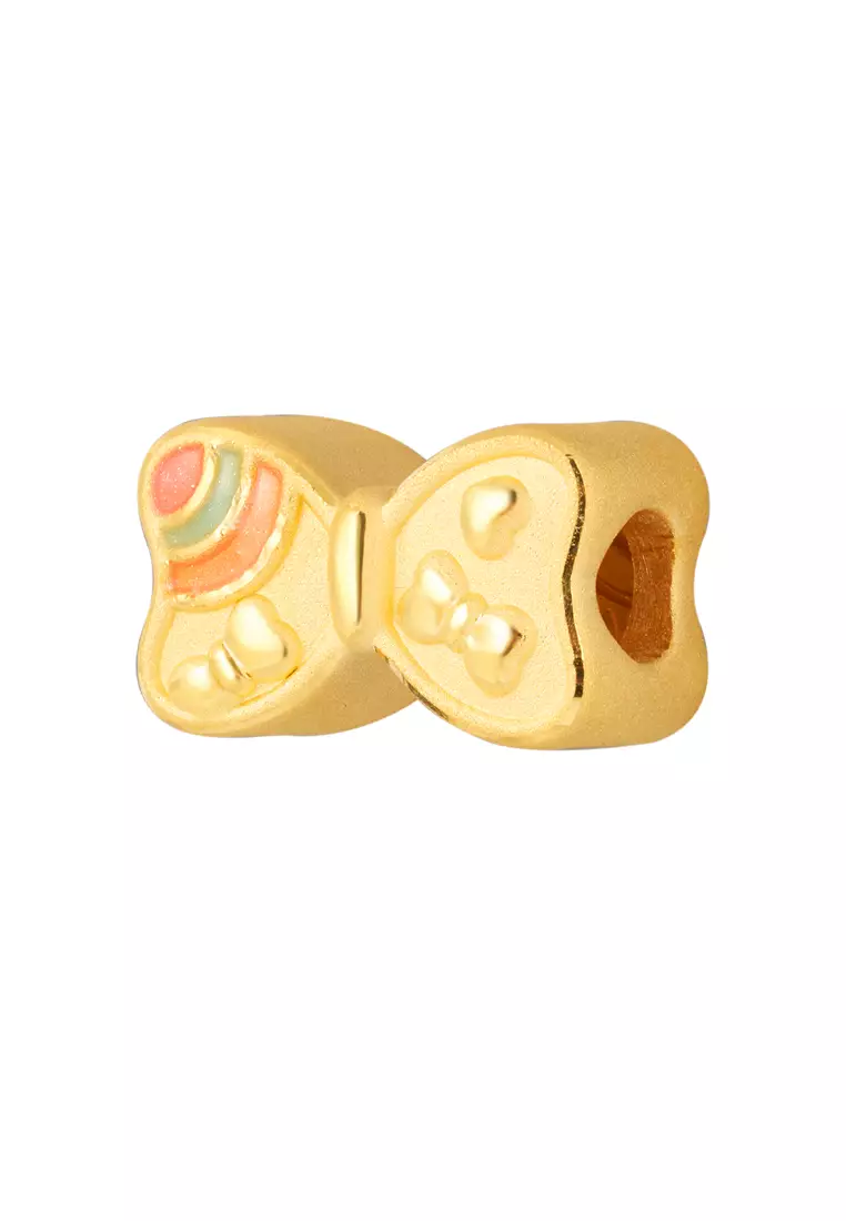 TOMEI [Online Exclusive] Rainbow Ribbon Charm, Yellow Gold 999