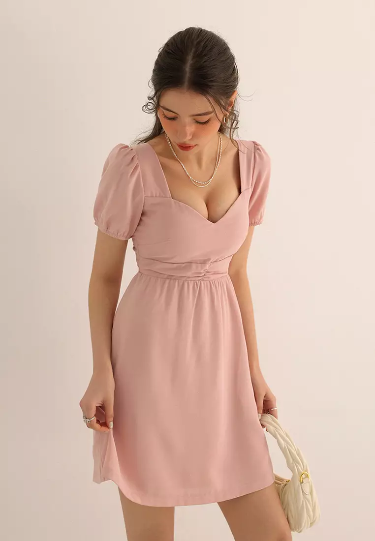 Open Back Twist Padded Mini Dress