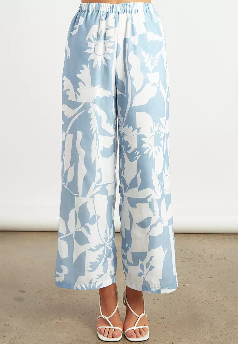 Tropical Icon Print Top and Pants Set